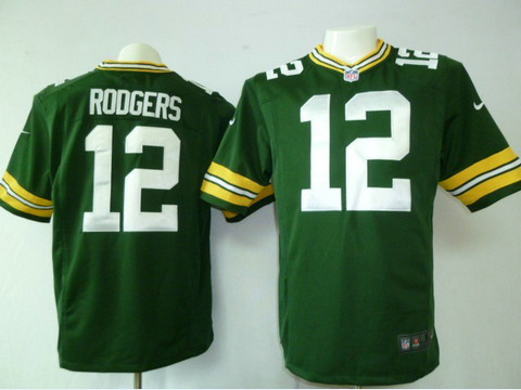 NFL Green jerseys Green Bay Packers 12 Aaron Rodgers